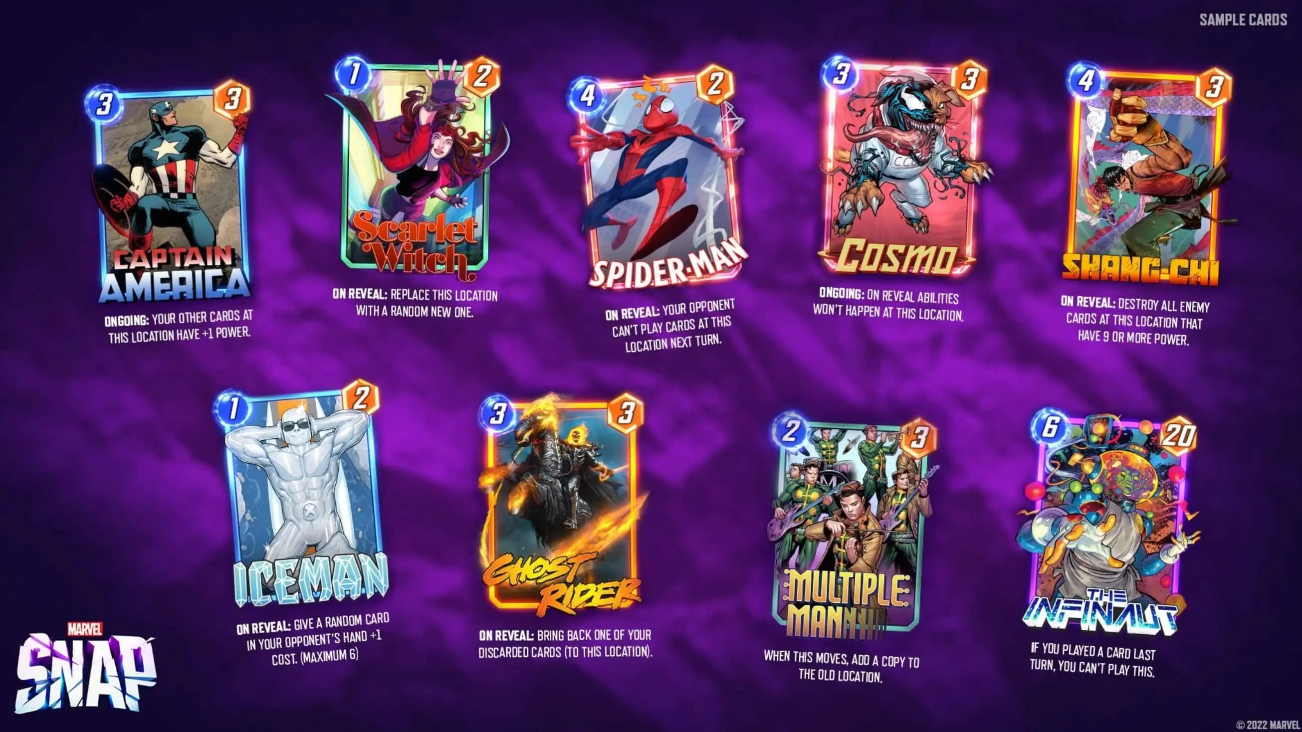 Marvel Snap cards