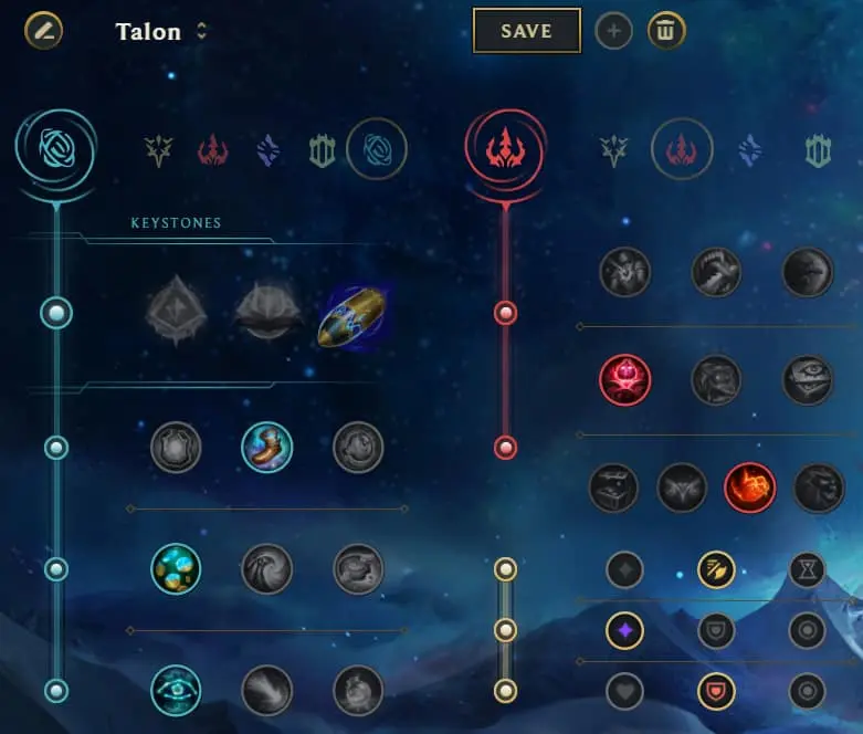 talon runes league of legends