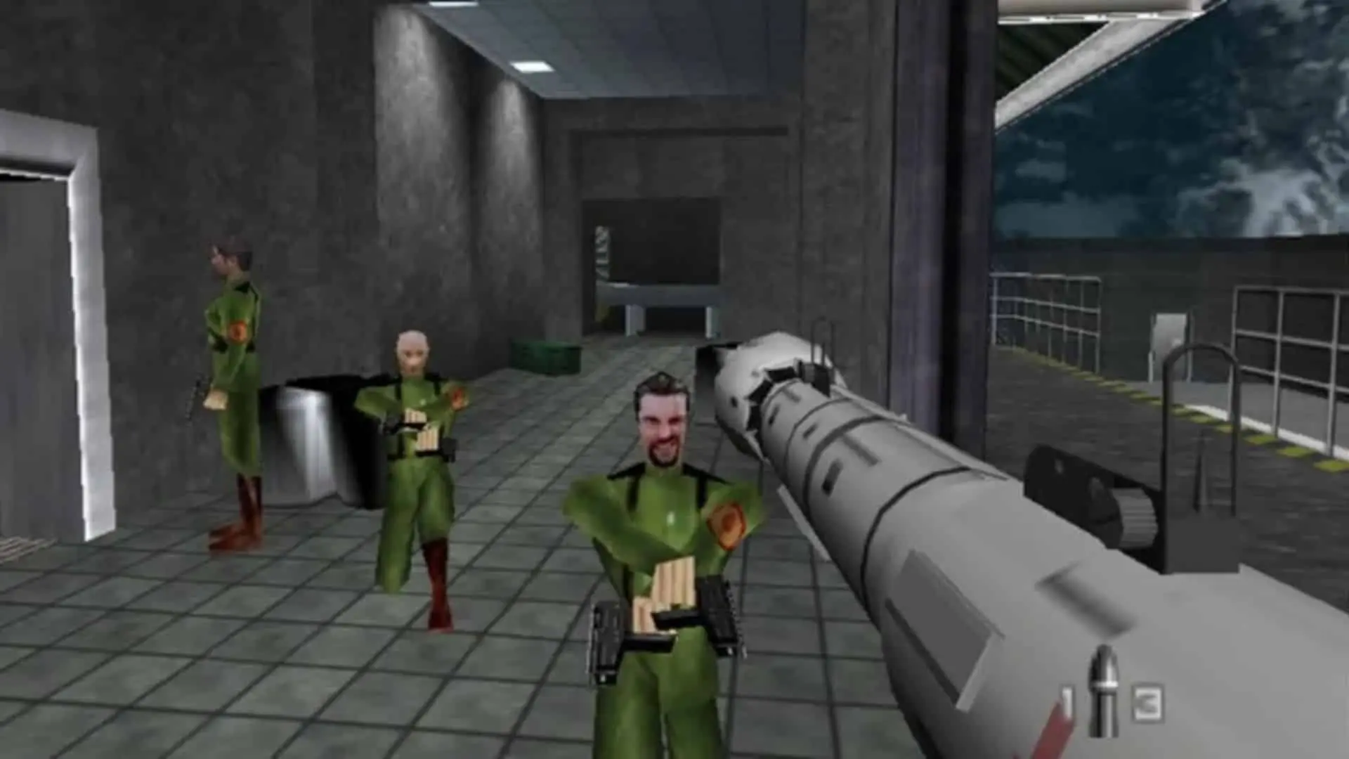 james bond battling against enemies in Goldeneye 007 N64