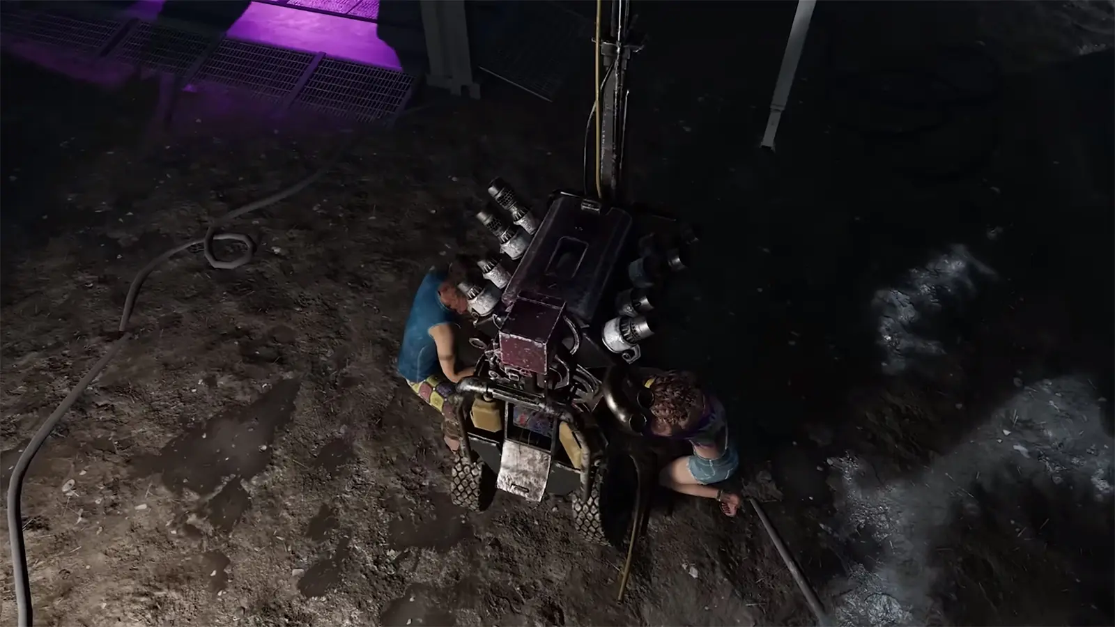 Renato and Thalita Lyra working on a generator in Dead by Daylight