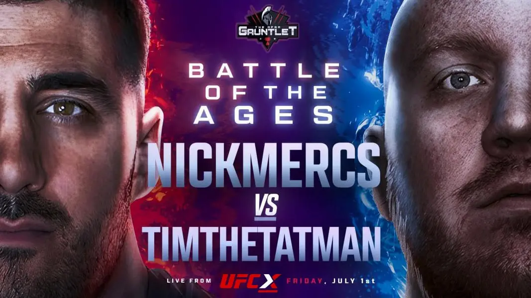 UFC graphic showing NICKMERCS and TimTheTatman fight