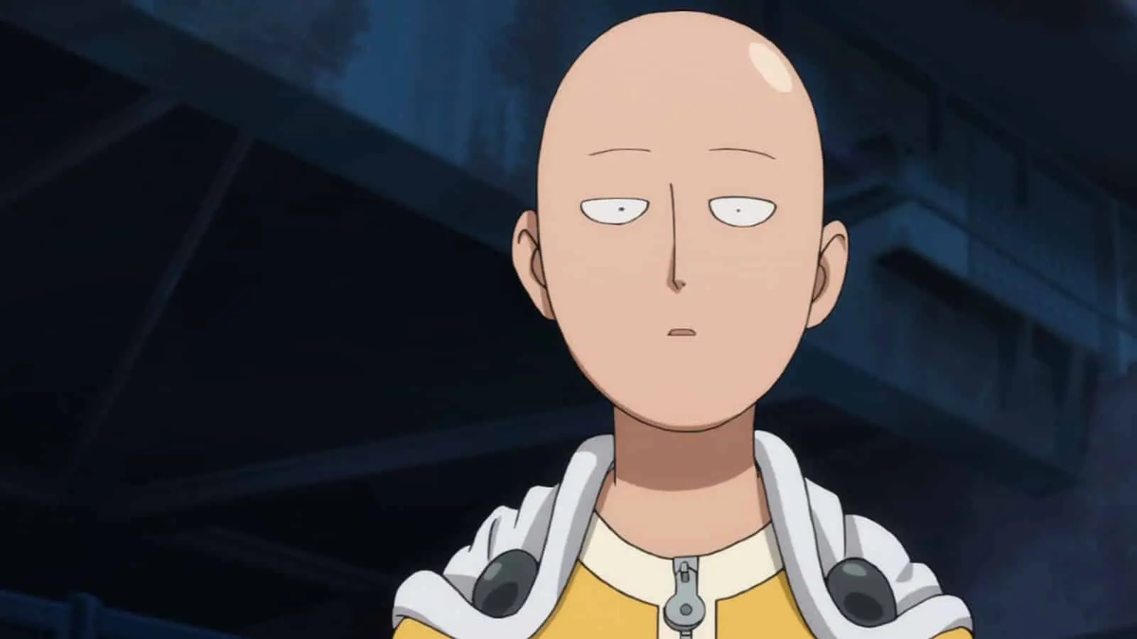 saitama looking confused in one punch man