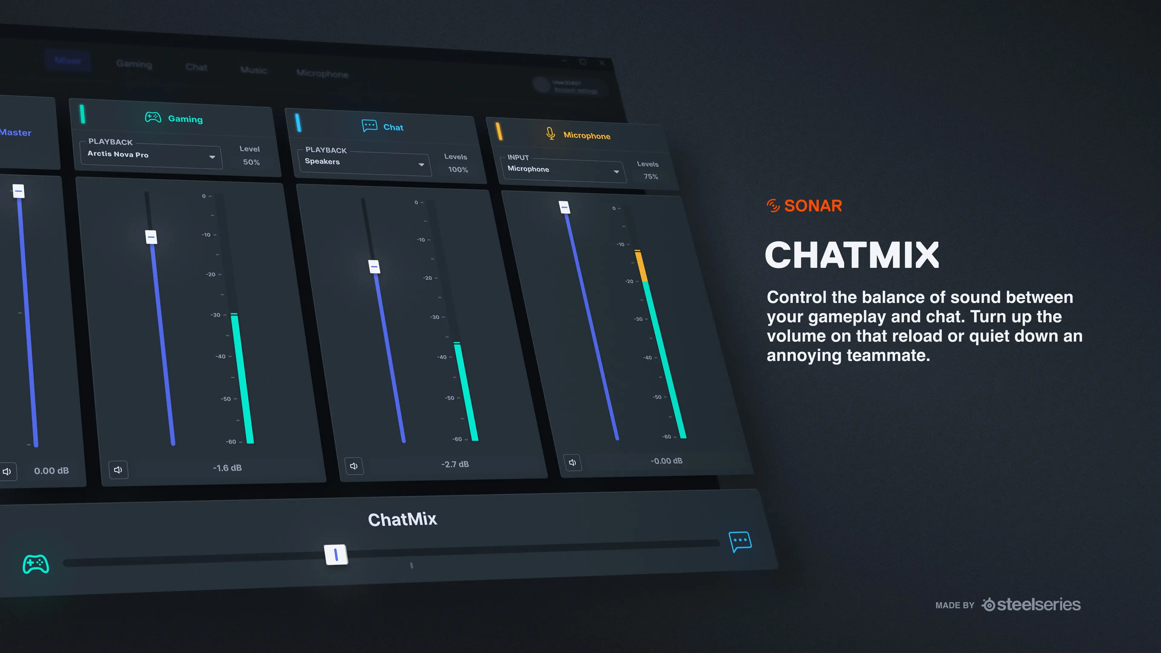 SteelSeries Sonar Chatmix software