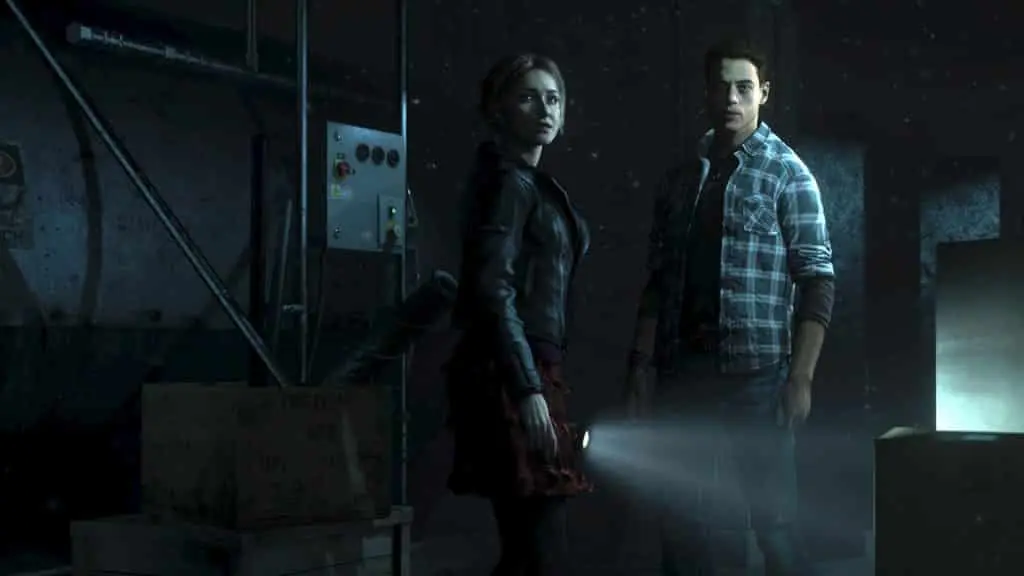 josh and sam standing together in until dawn