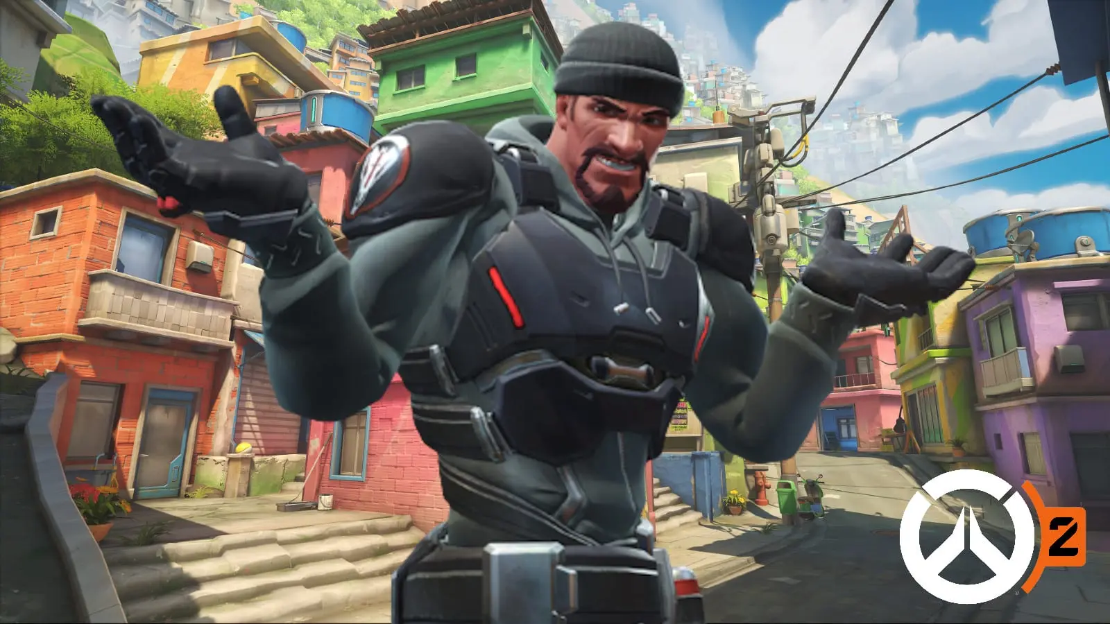 Reaper shrugging in ow2 rio map