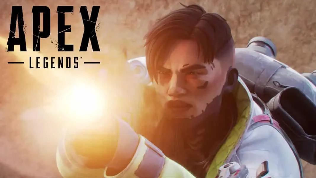 Crypto firing in Apex Legends with logo