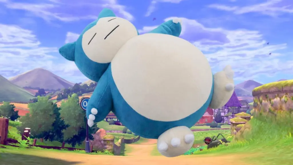 Snorlax plus over a Pokemon background