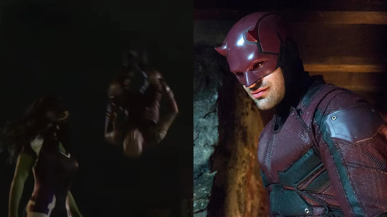 Daredevil in She-Hulk and Charlie Cox in Netflix's Daredevil