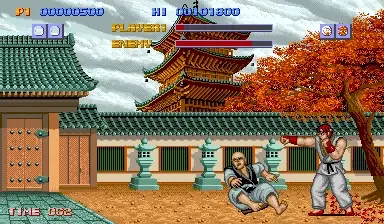 Two fighters in Street Fighter I