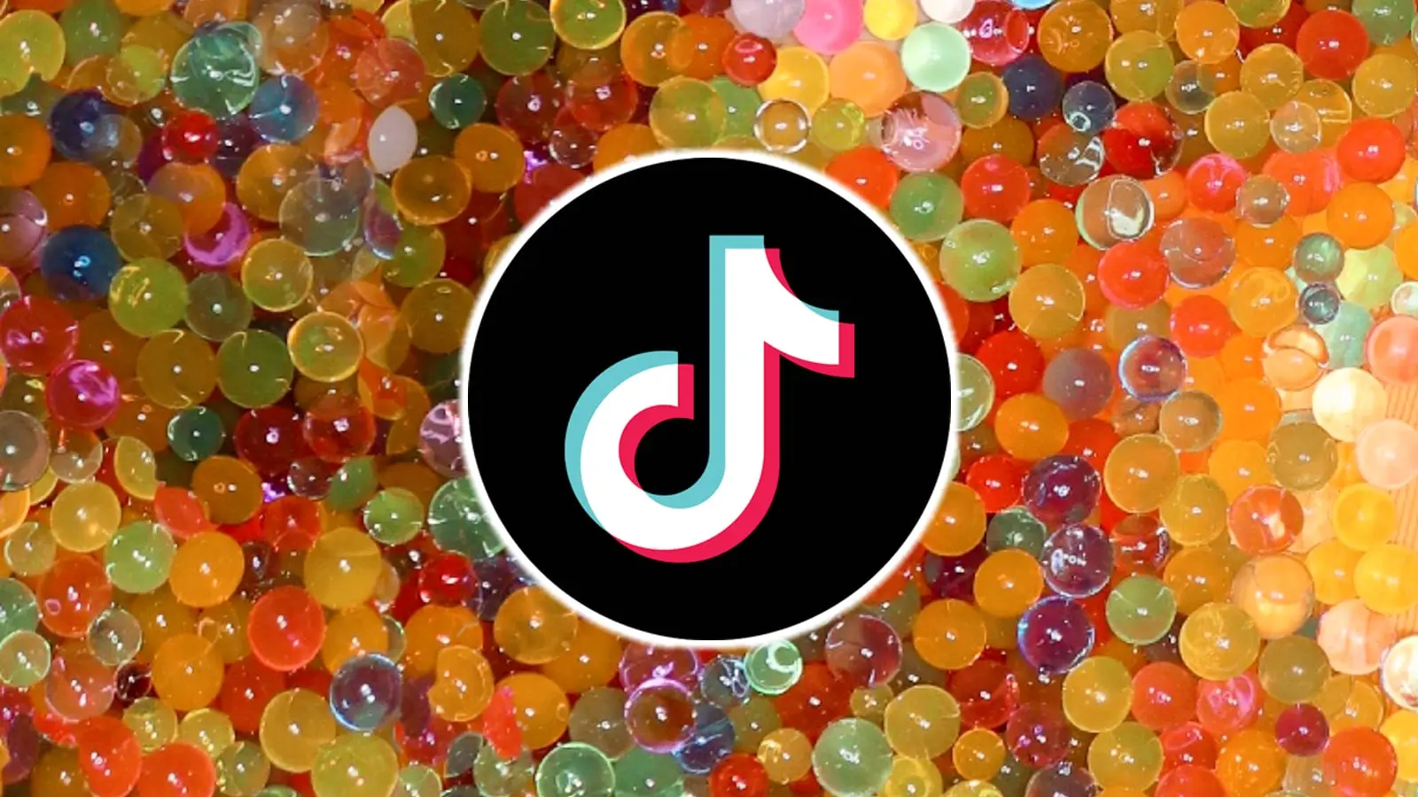 TikTok logo on top of Orbeez