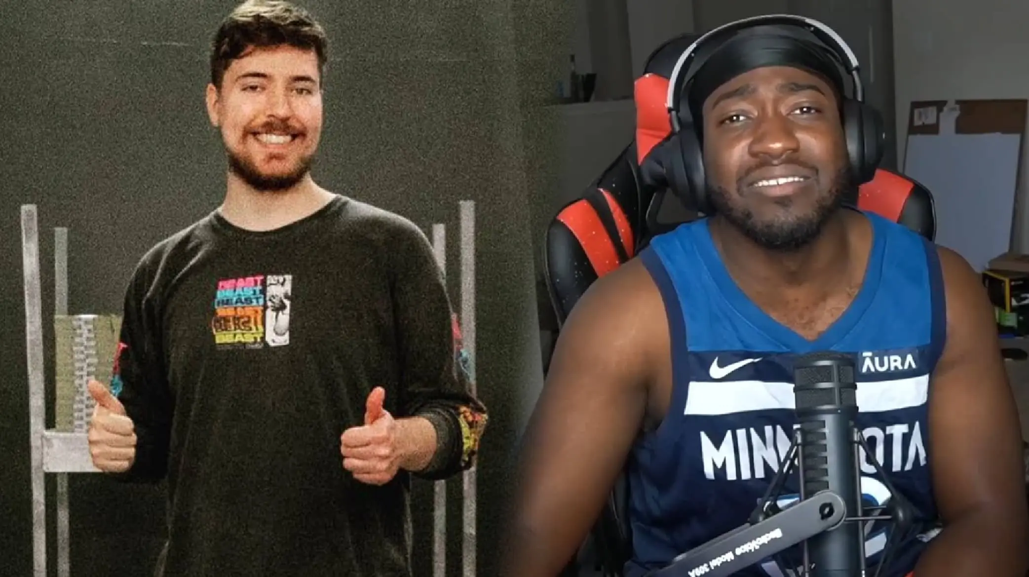 MrBeast next to JiDion