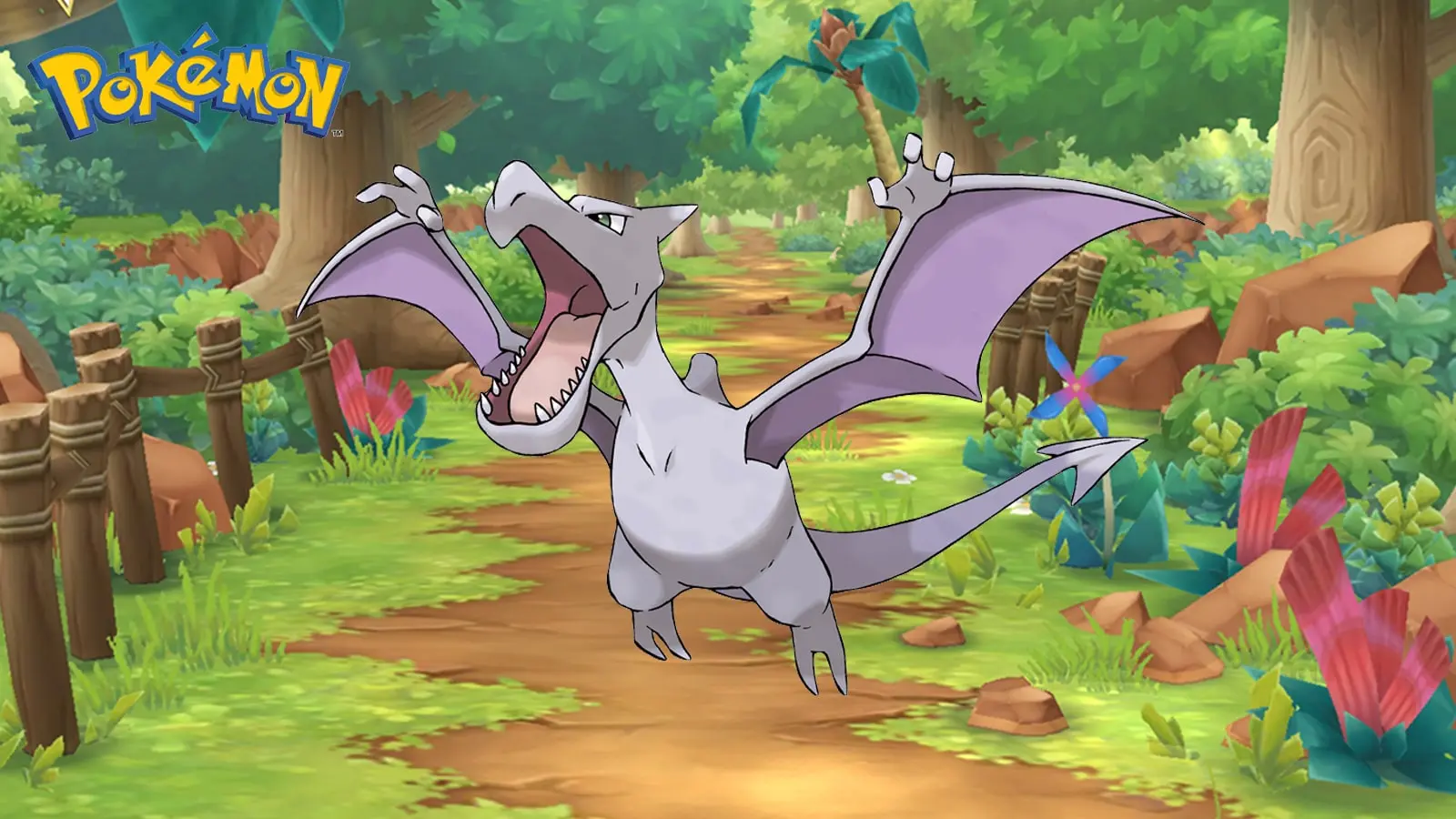 Aerodactyl and the pokemon logo