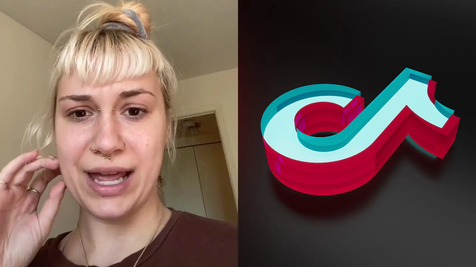 TikToker brielle on left with tiktok logo on right