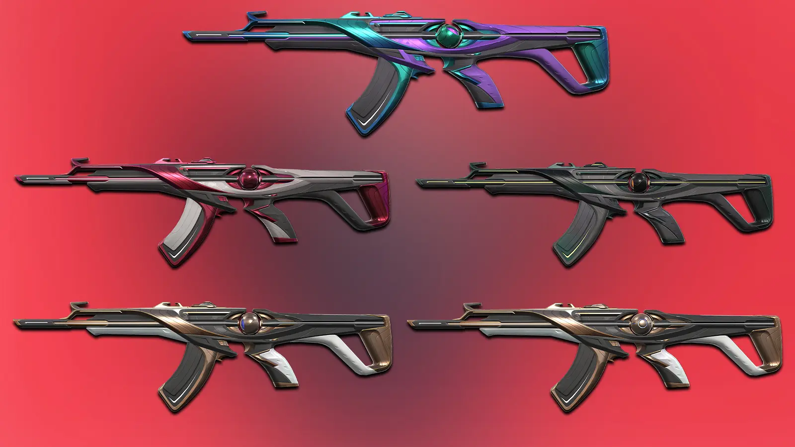 an image of all Vandal skin variants from ChronoVoid bundle