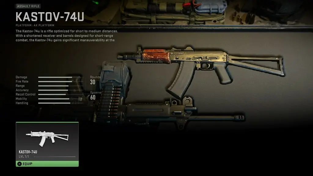 Kastov 74u in Modern Warfare 2