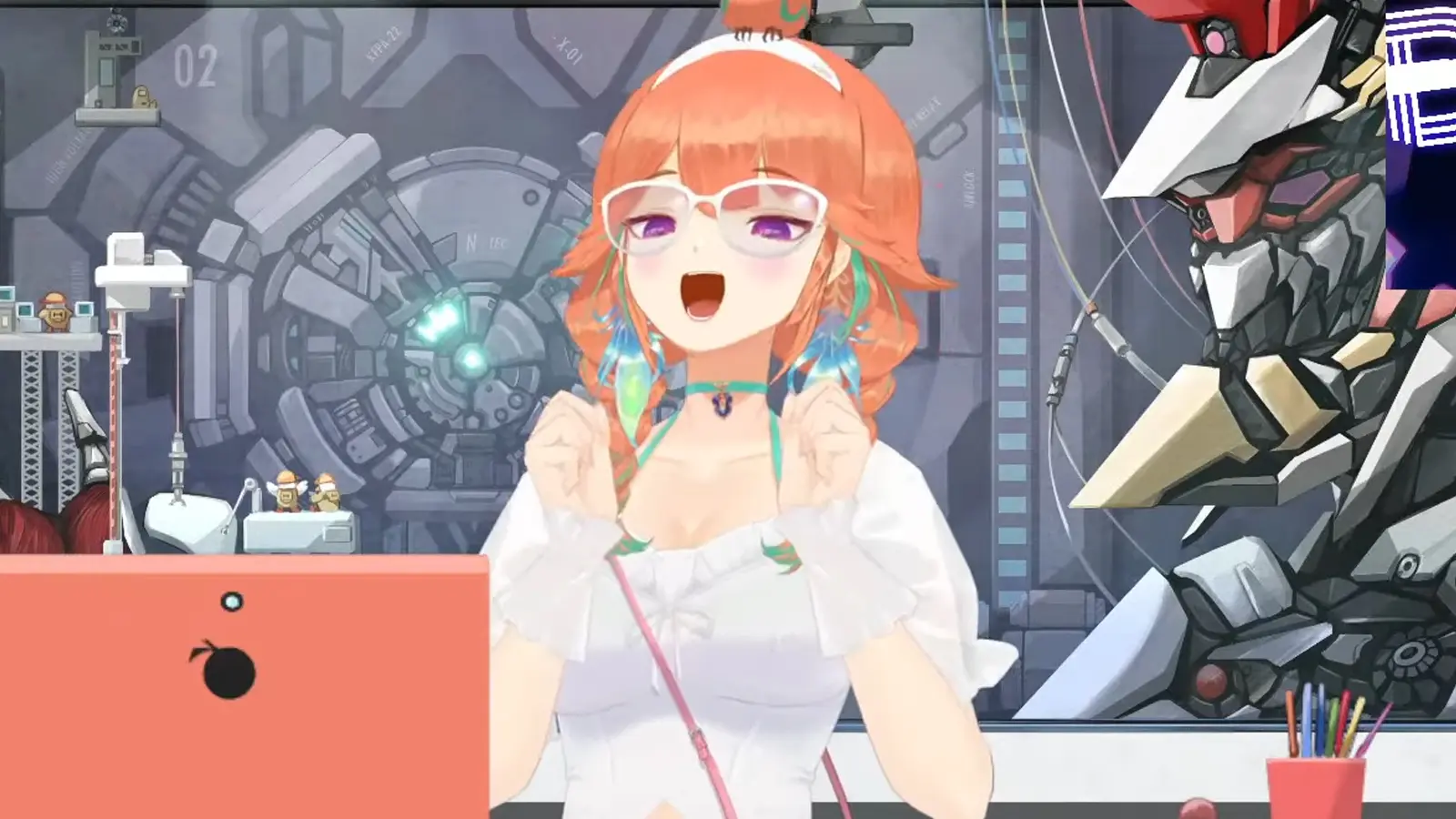 Hololive VTuber Takanashi Kiara with open mouth