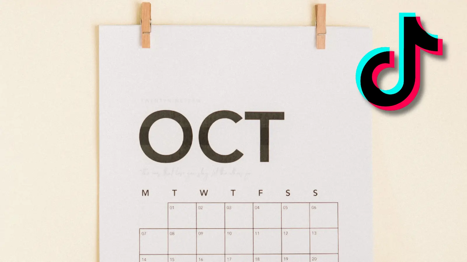 TikTok logo on a calendar