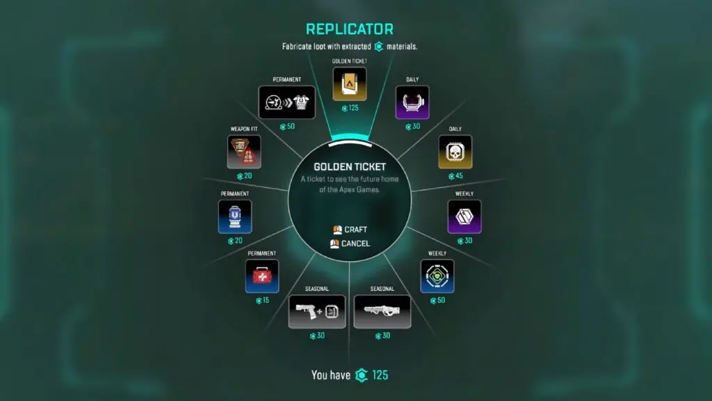 Apex Legends Crafting replicator