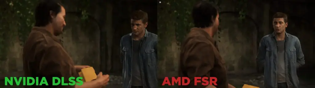 uncharted pc dlss vs fsr comparison