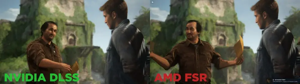 uncharted pc dlss vs fsr comparison