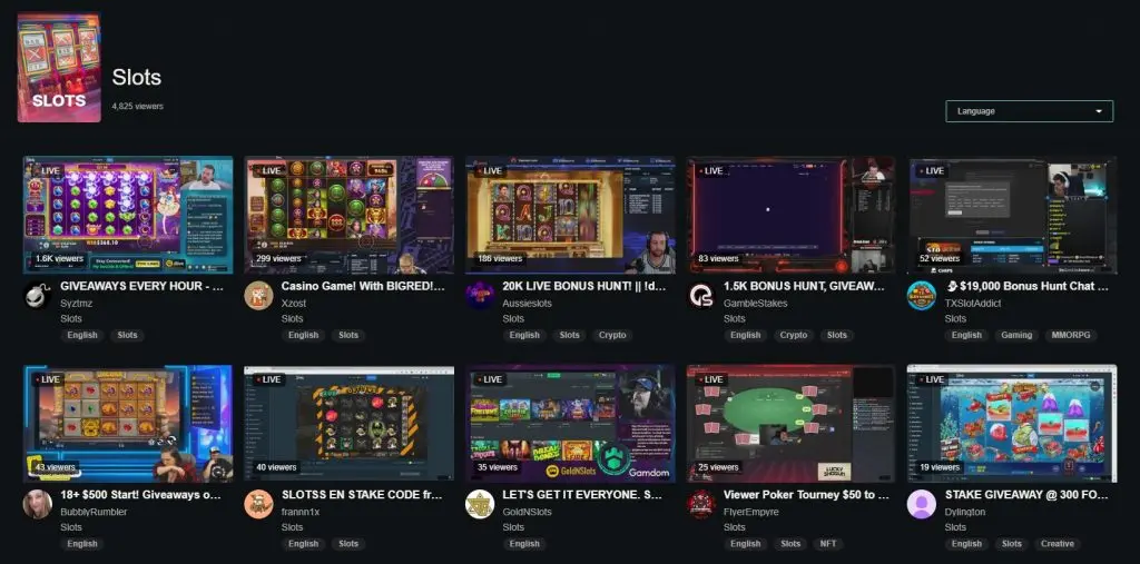 DLive slots streams