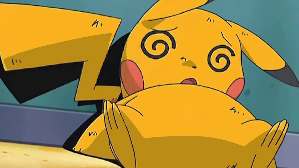 shiny pikachu knocked out