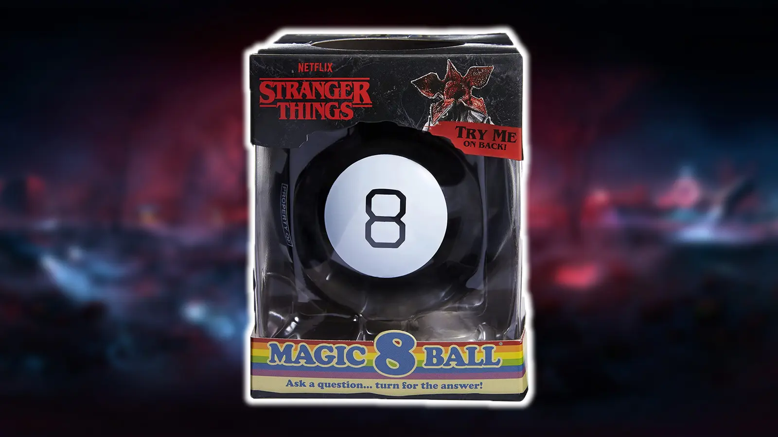 cover art for a magic 8 ball from Stanger Things