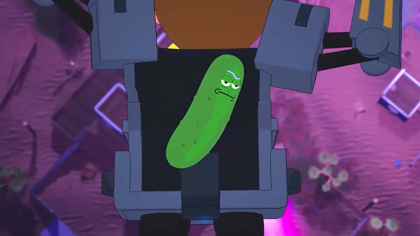 The Pickle Rick back bling in Fortnite