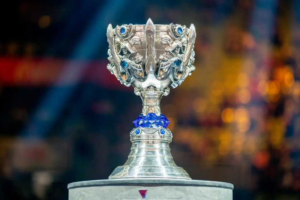 The League of Legends Worlds winners trophy