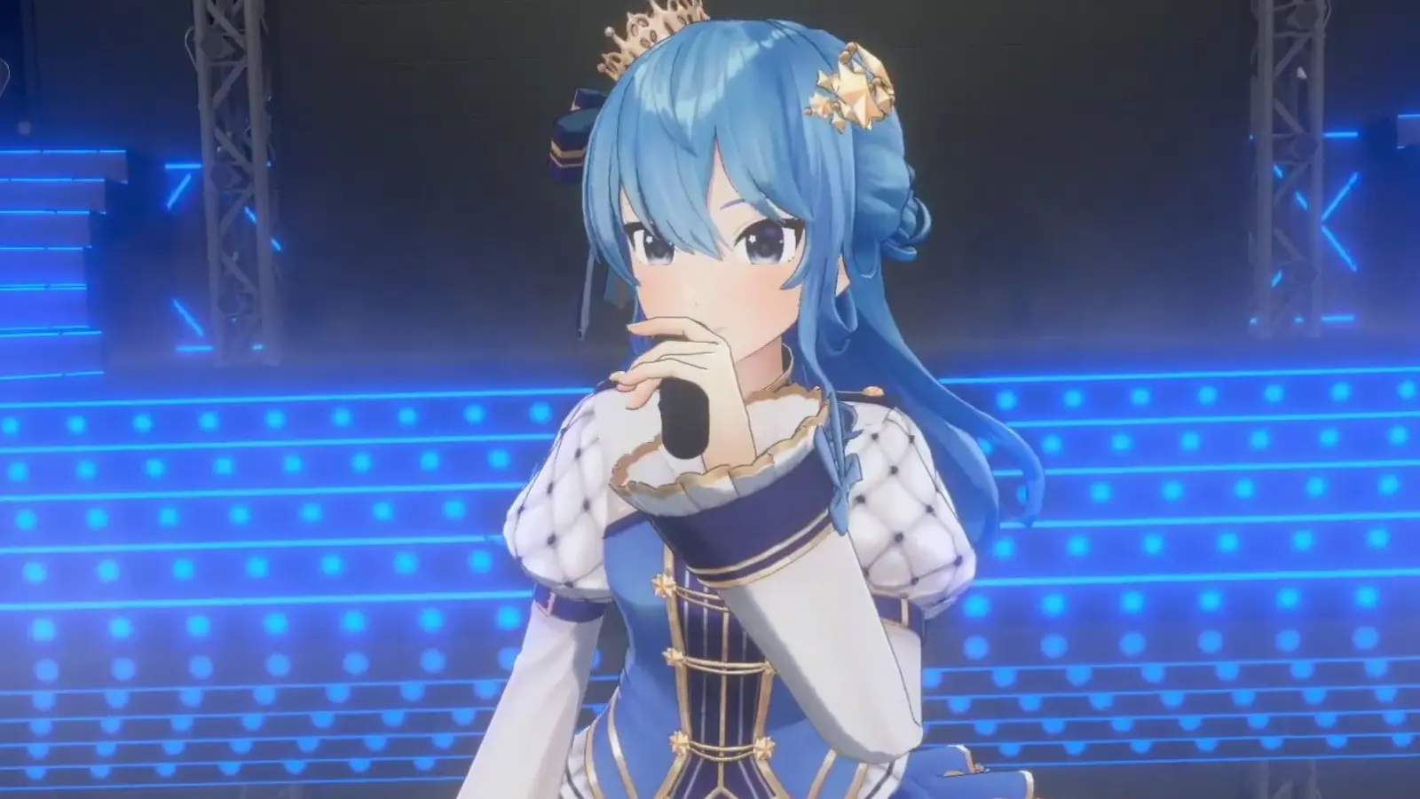 Hololive VTuber Hoshimachi Suisei performing in 3D Live