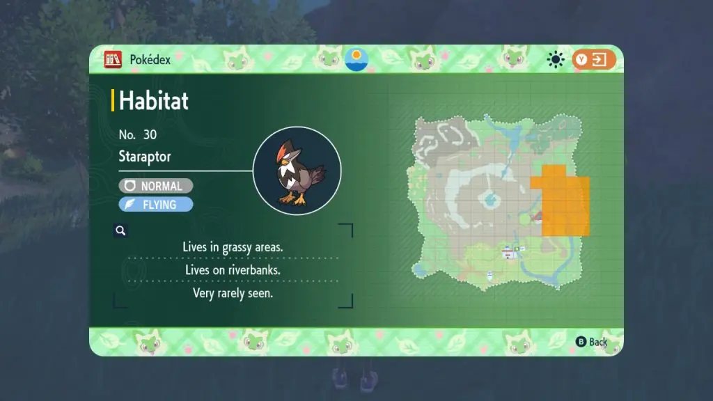 pokemon scarlet & violet staraptor location dlc