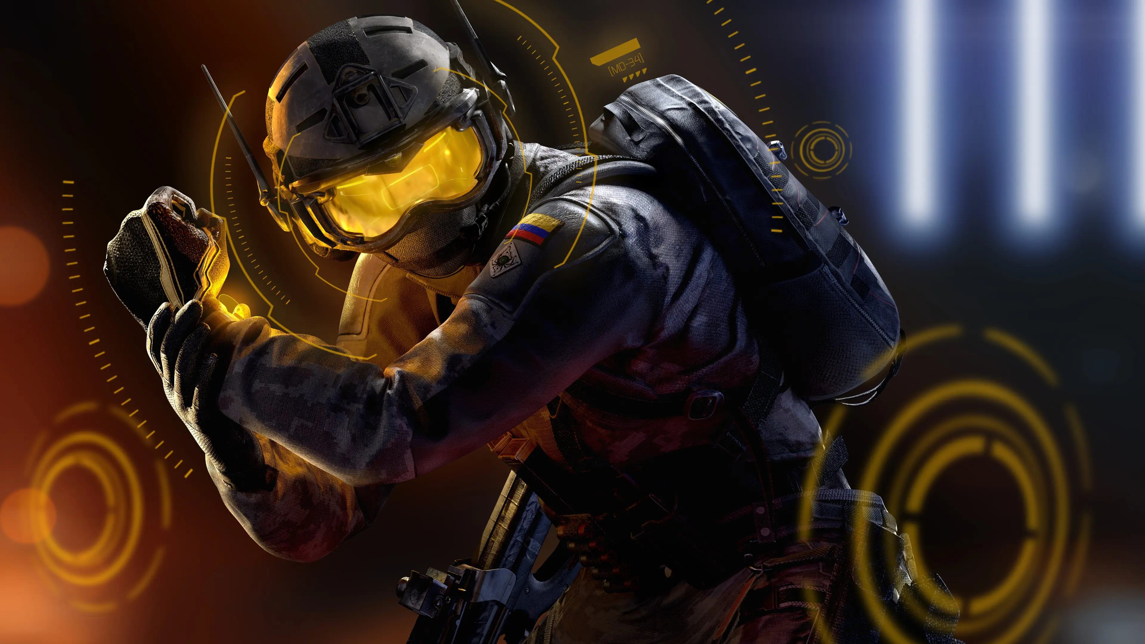 Operation Solar Raid keyart with Solis in Rainbow Six Siege