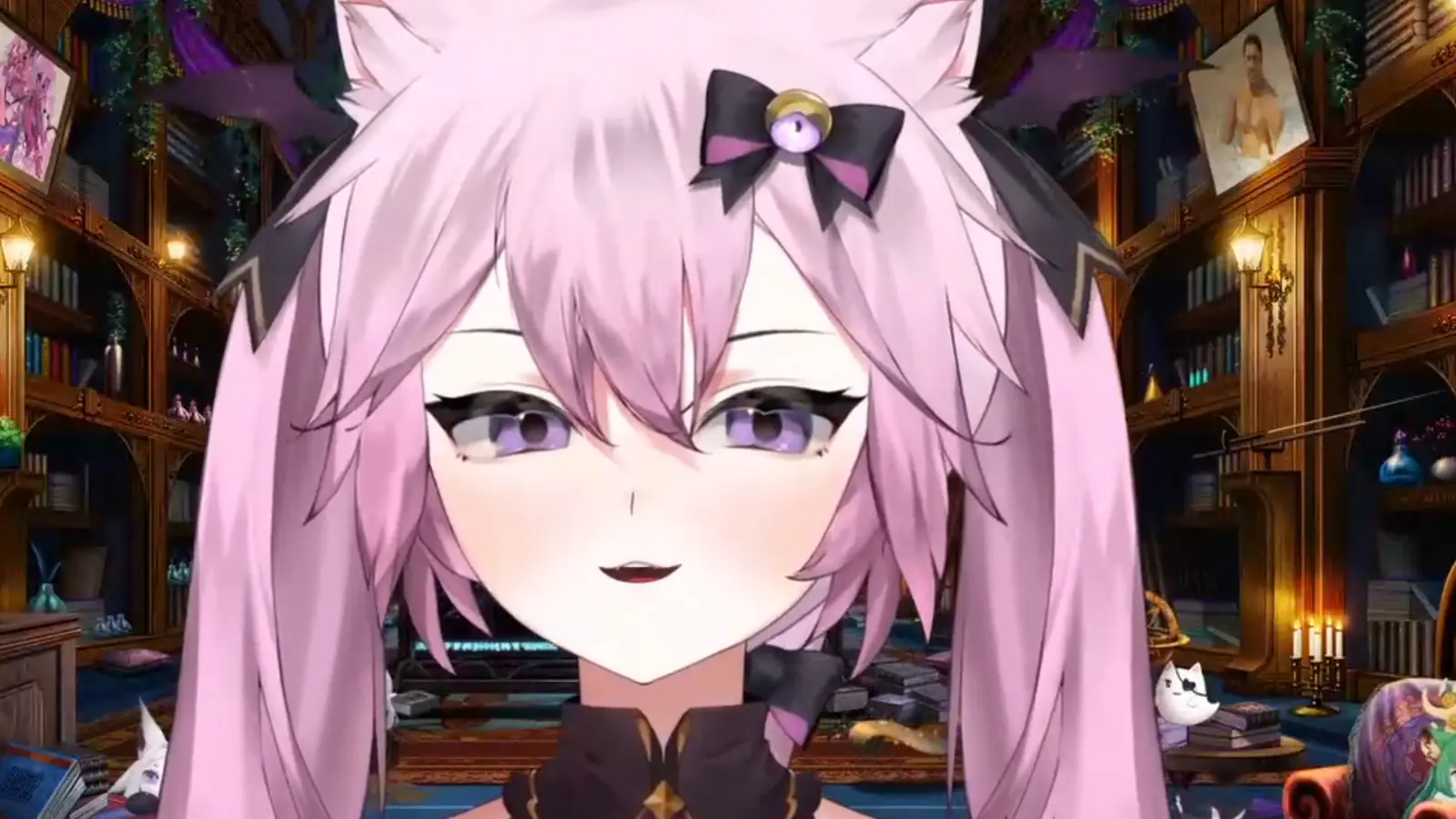 VShojo VTuber Nyanners smug smile on Twitch