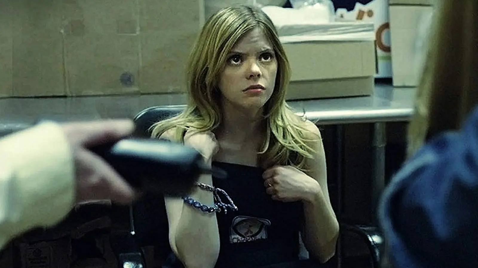 A still from 2012's Compliance, based on the same case as Don't Pick Up The Phone