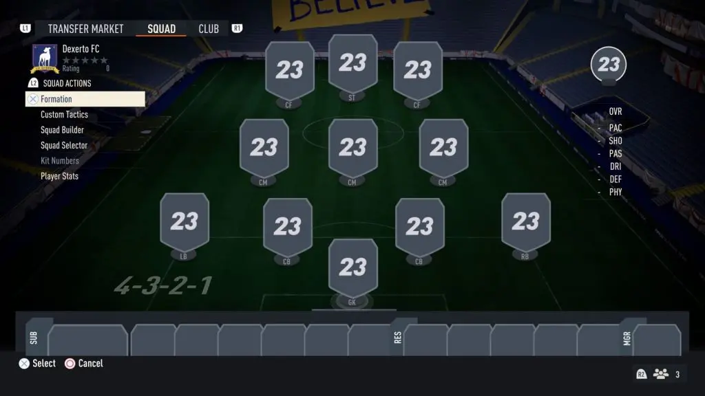 4-3-2-1 formation in FIFA 23