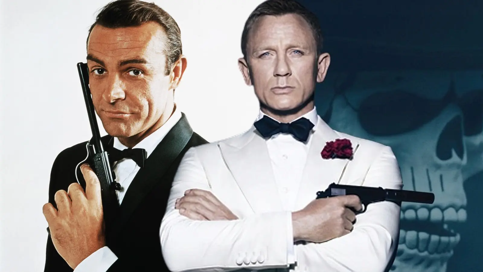 Sean Connery and Daniel Craig as James Bond