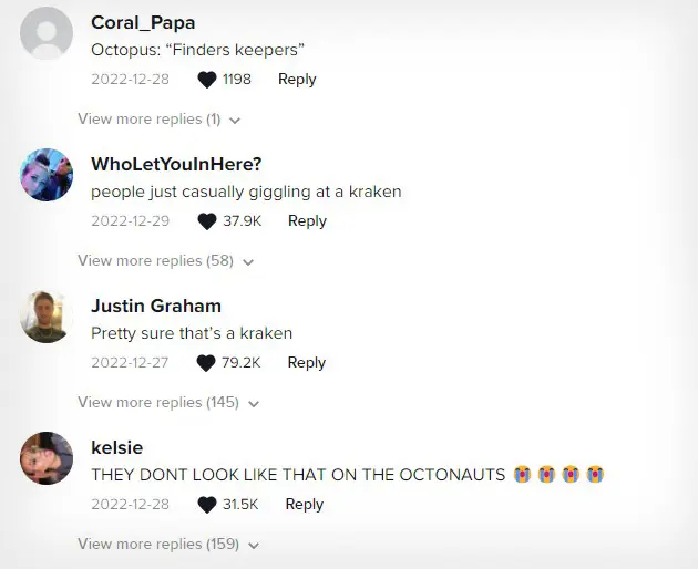 TikTok octopus comments copy