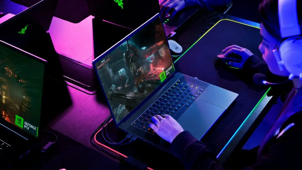 Razer Blade 16 2023 in a gaming setup