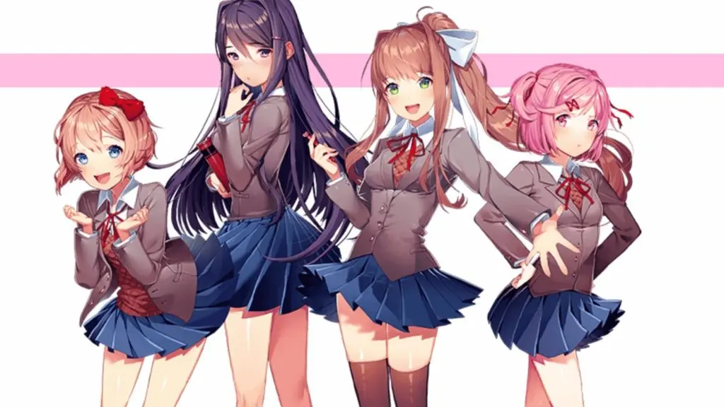 An image of Doki Doki Literature Club characters.