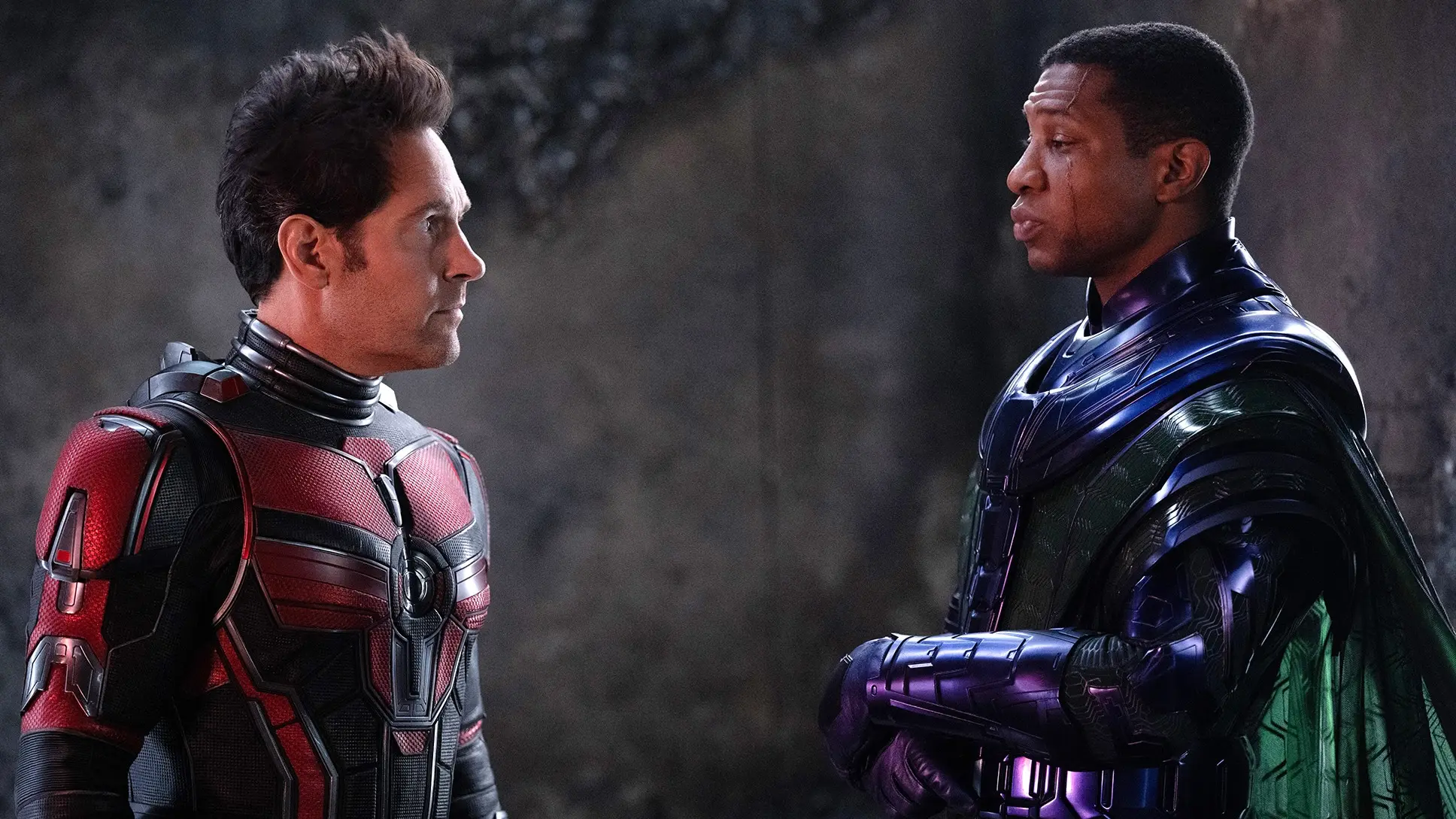 Paul Rudd and Jonathan Majors in Ant-Man 3.