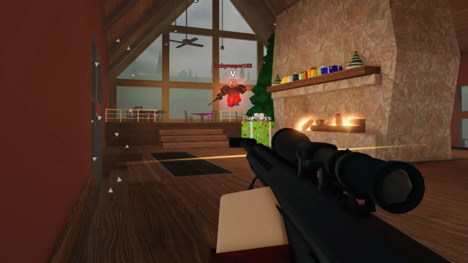 Player aiming at opponent in Roblox Arsenal