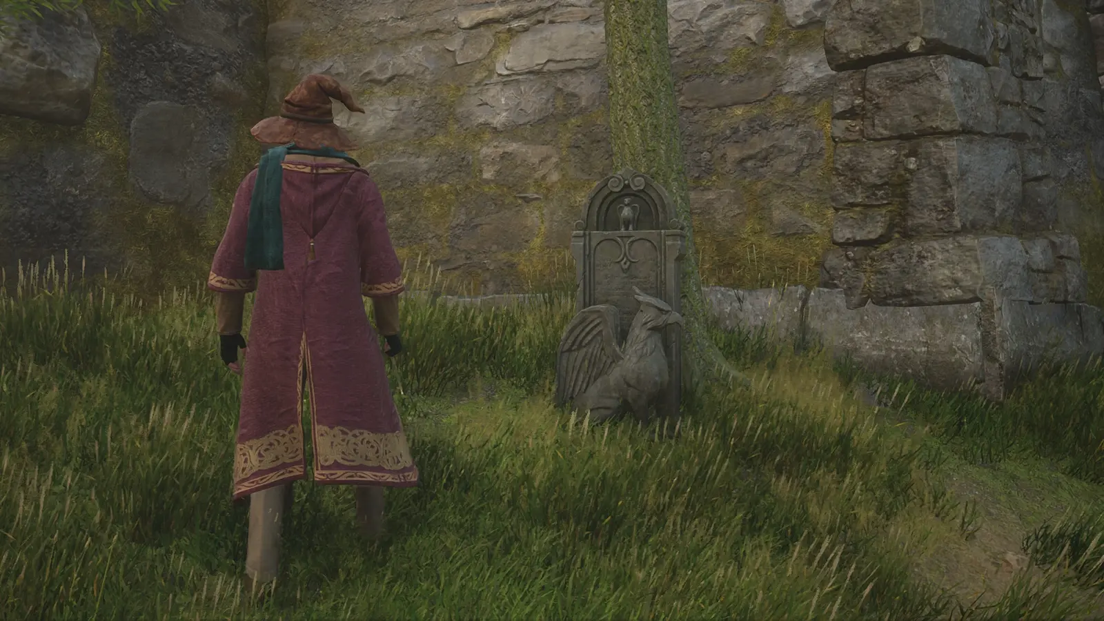 hagrid or robbie coltrane memorial gravestone in Hogwarts Legacy