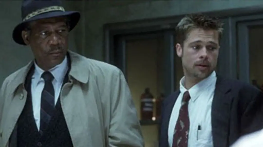 Morgan Freeman and Brad Pitt in Seven