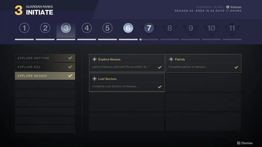 destiny 2 lightfall guardian rank 3