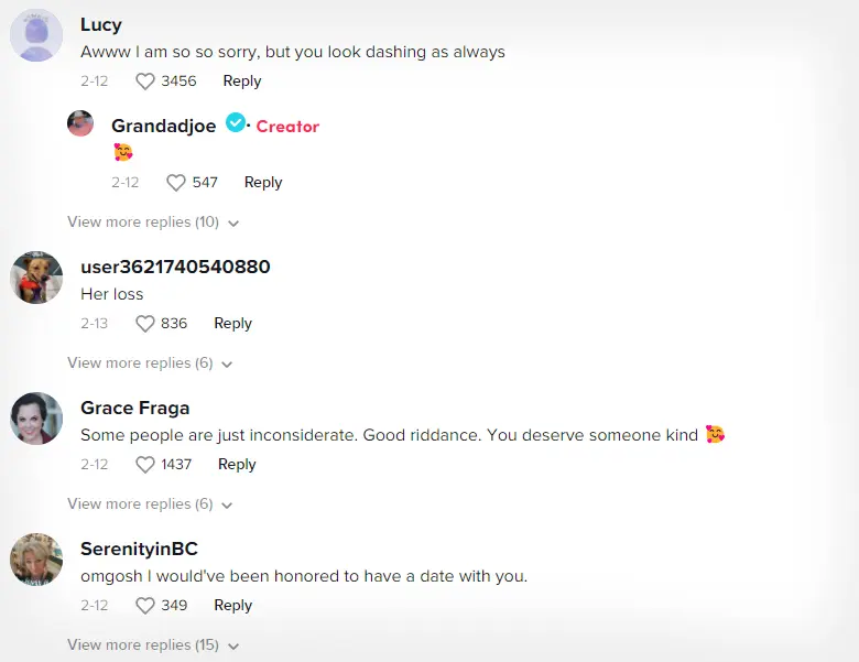 Grandad Joe responses TikTok copy