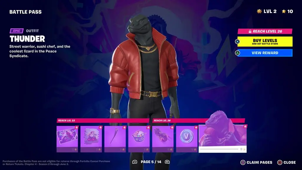 Page 5 of the Fortnite Chapter 4 Season 2 Battle Pass