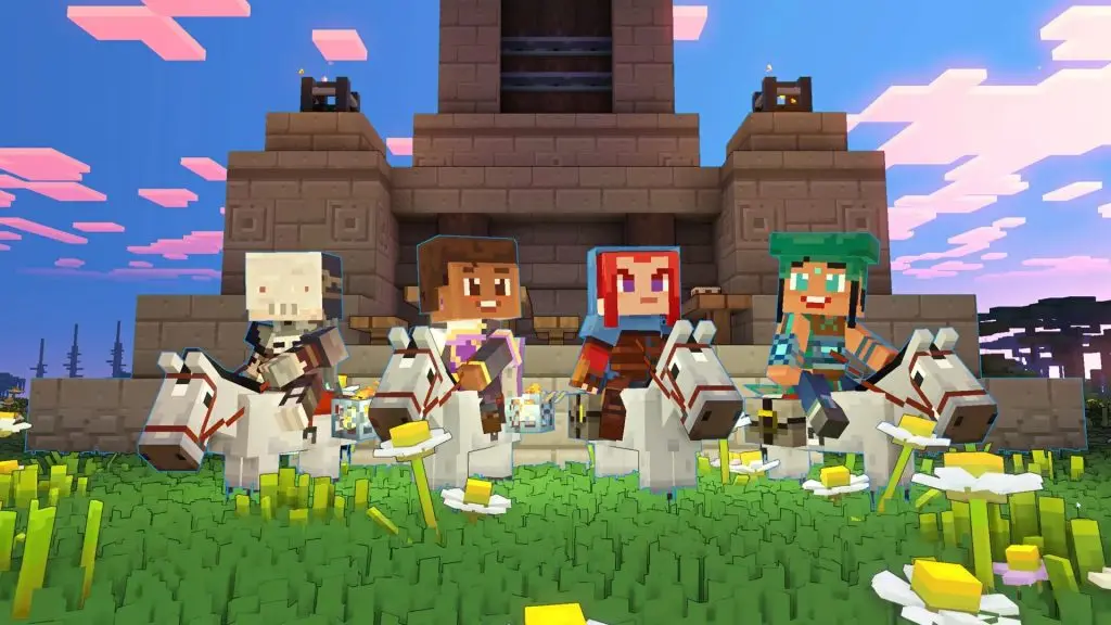 minecraft legends characters riding horses