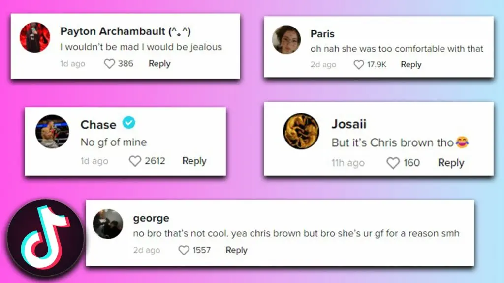 Chris Brown comments TikTok