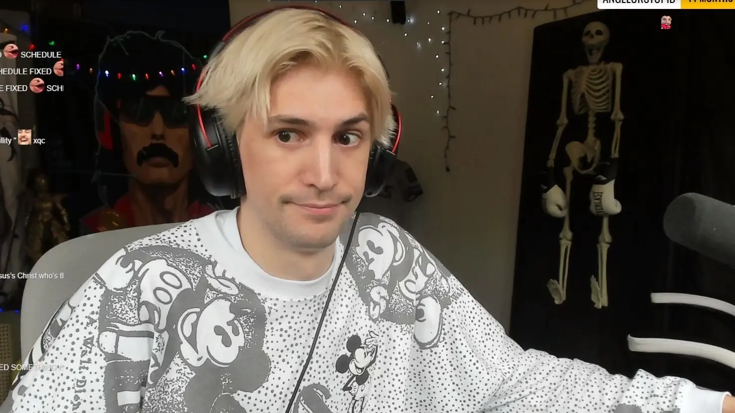 screenshot of xQc's stream