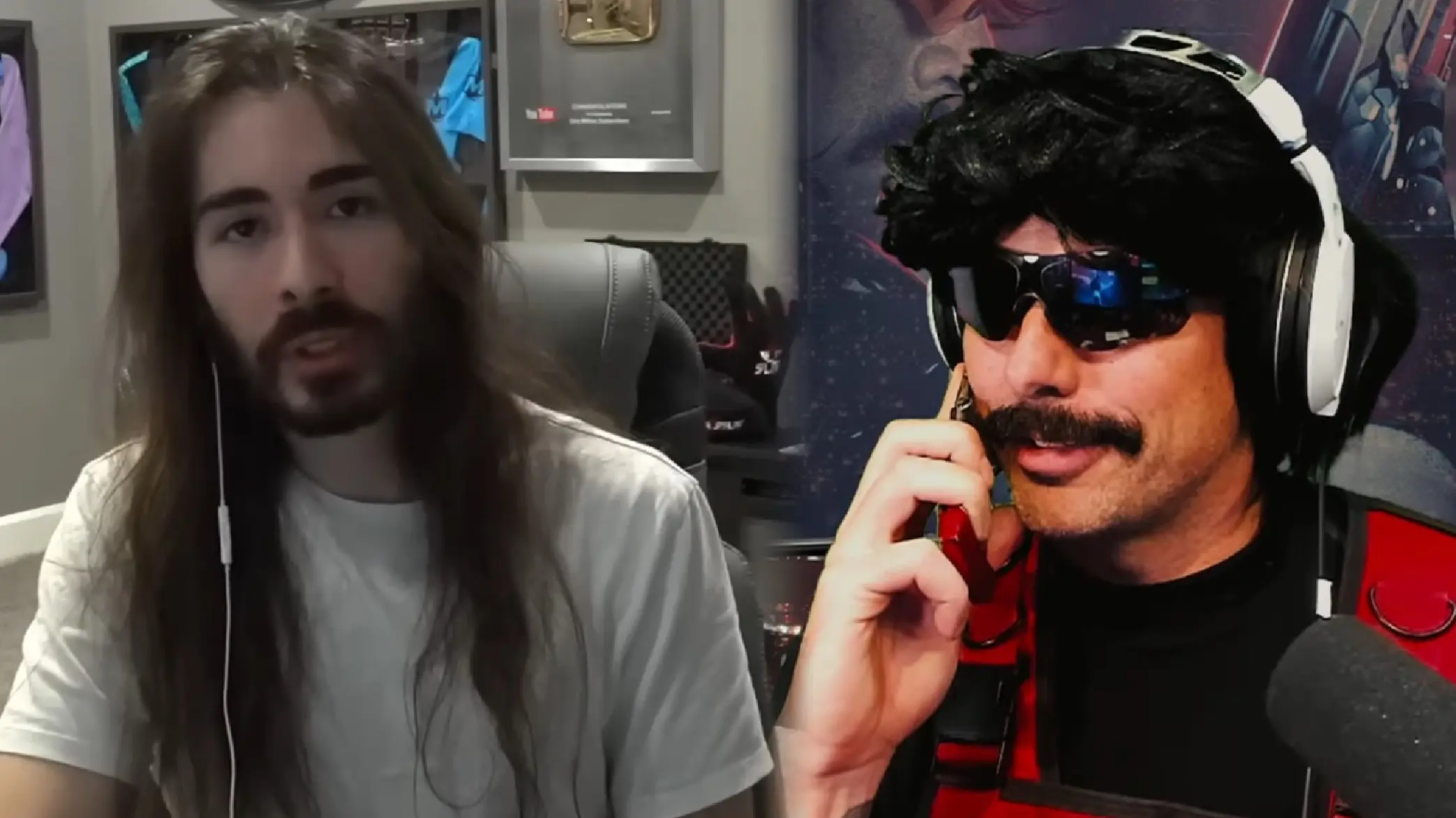 Dr Disrespect next to Moistcritikal